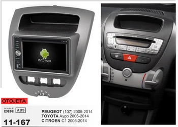 

Frame plus android 6.0 car dvd player for Peugeot 107 Toyota Aygo Citroen C1 2005-2014 stereo gps radio tape recorder headunits