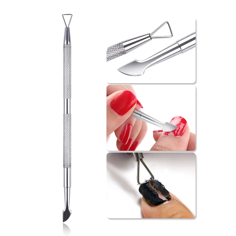 

Dual-ended UV Gel Nail Remover Cuticle Pusher Cleaner Tools Stainless Steel Material Silver Nail Art Tools for Nails DIY Design