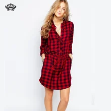 Xadrez outono dress marca de moda de nova manga comprida lapela t camisa dress mulheres roupas plus size casual dress vestidos camisa dress