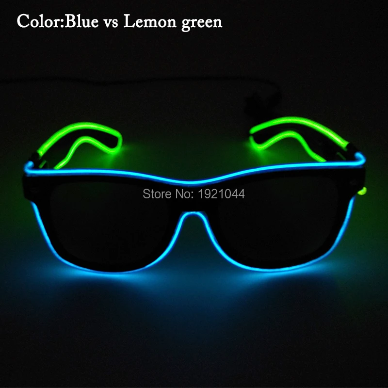 Compare High-grade 50pcs Double color Freestyle Blinking illuminated LED EL Wire Light Up Party Glasses Glow Party favors