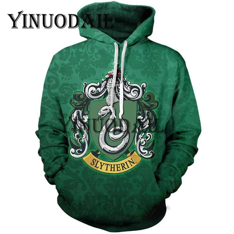 

Wizardry 3D Printed Hoodie with Pocket Ravenclaw Gryffindor for Adult Unisex Sweatshirt Costume Hoodies Men Clothes Harri Potter