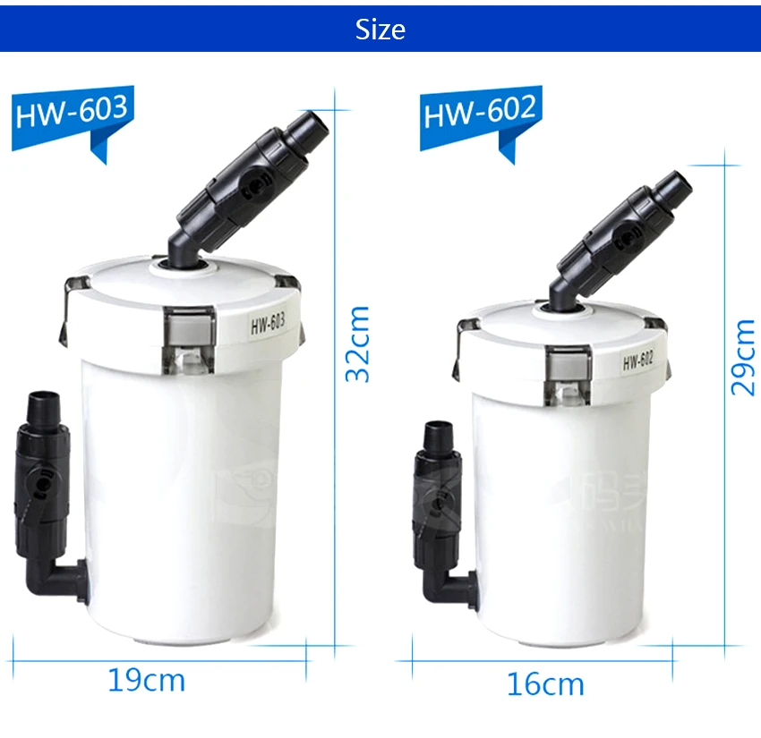 Sunsun فلتر حوض سمك فائقة الهدوء فلتر خارجي دلو 110 V-220 V/6 W/HW-602/HW-603 /HW-602B/HW-603B