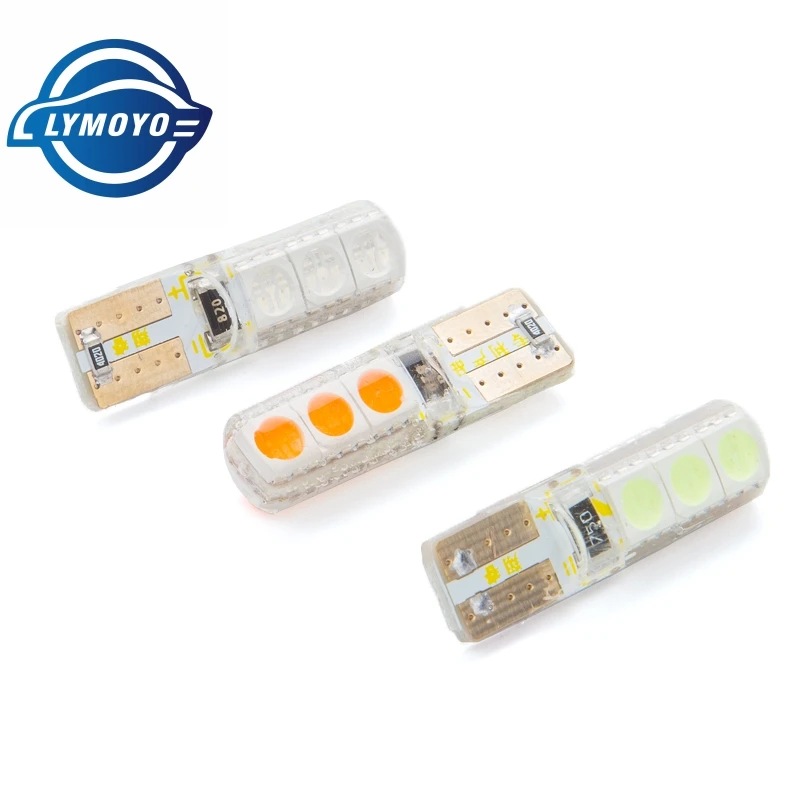 100 шт. T10 led W5W 6 SMD led CANBUS 5050 Автомобильные Внутренние светодиодные лампы DC12V 6led Водонепроницаемый не ошибка предупреждения лампы 12 v