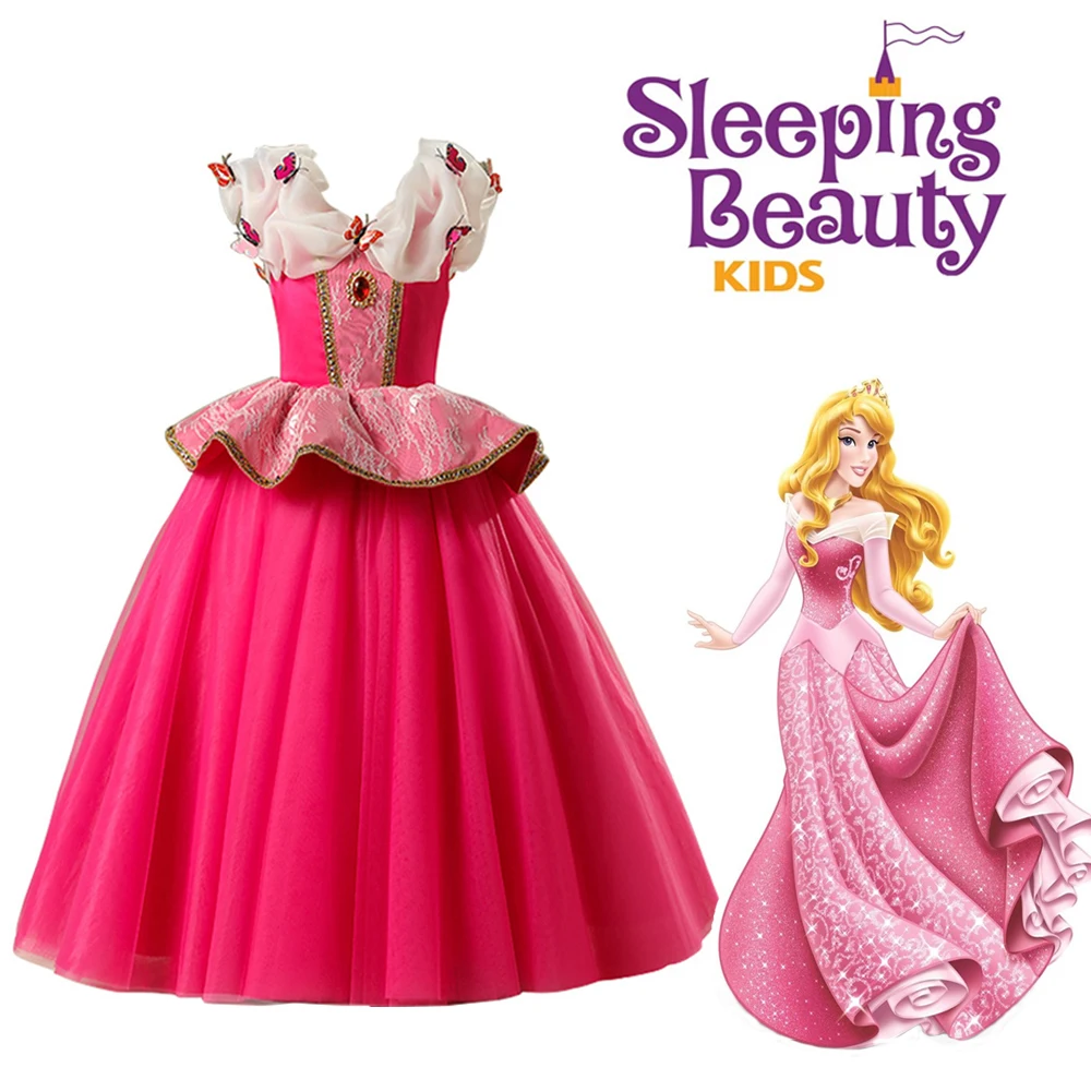 Princesa Chica Chico Halloween Cosplay Vestido Disfraz de Navidad de la Bella Durmiente Aurora
