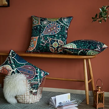 

Ruo Fu san decorative loveseat couch throw pillow case 40x40cm printed floral pillow cover