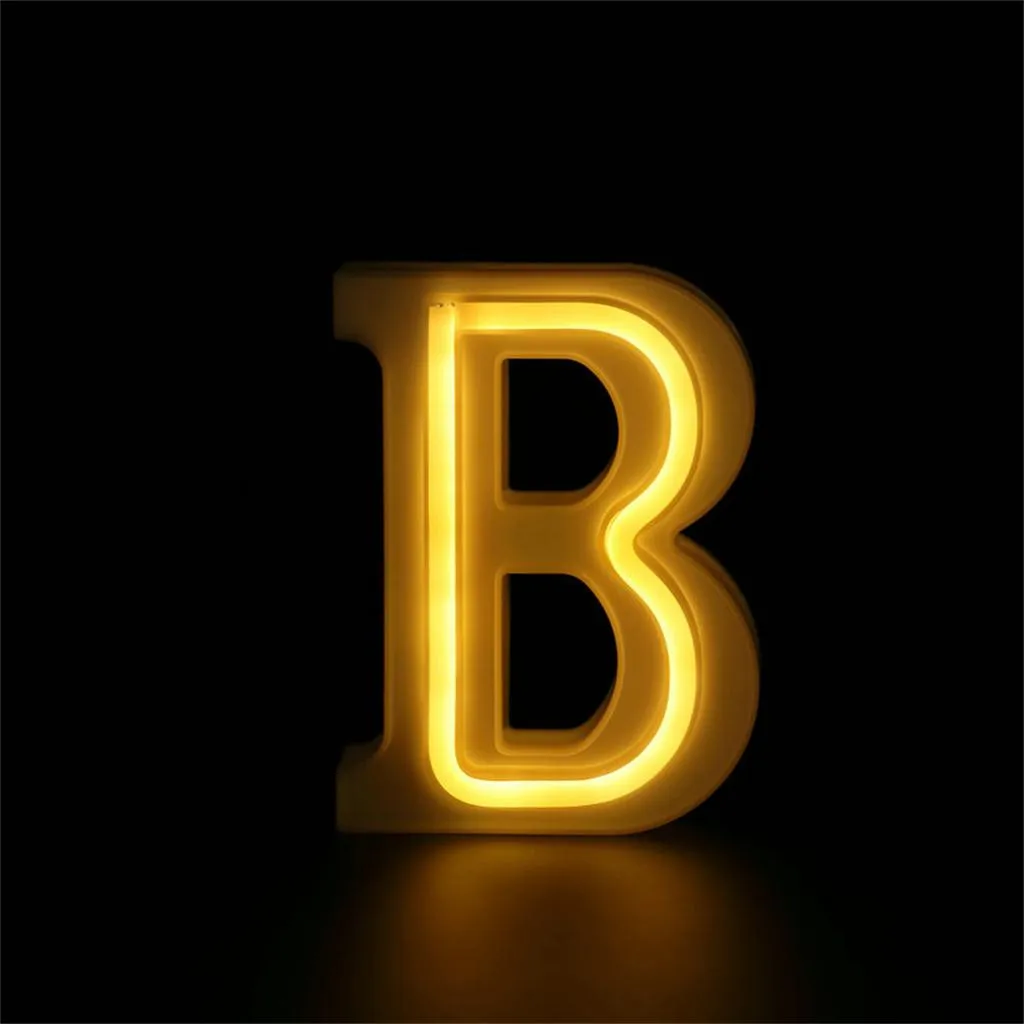 LED USB Letter Lights Light Up White Plastic Letters Standing Hanging A-Z symbol decorative letters holiday led night lights