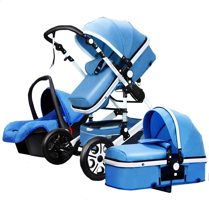 Luxury Multi function Trolley Baby Stroller 3 in 1 High Landscape Baby Carriage Seat and Sleeping