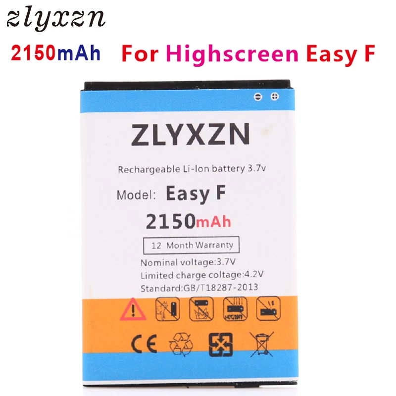 100% Высокое качество 3 7 V 2150mAh легкий F аккумулятор для Highscreen EASY мобильного телефона
