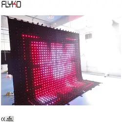 Flyko высокое качество сворачивающийся светодиодный дисплей P100mm 4x4 м Гибкие светодиодные видео шторы удивительный визуальный эффект
