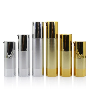 

Luxury Gold Silver Empty Airless Pump bottles Mini Portable Vacuum Cosmetic Lotion Treatment Travel bottle 20pcs
