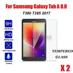 2 шт. 9 H закаленное Стекло Плёнки для Samsung Galaxy Tab 8.0 2017 t380 T385 sm-t380 sm-t385 Планшеты Экран протектор Защитная Плёнки