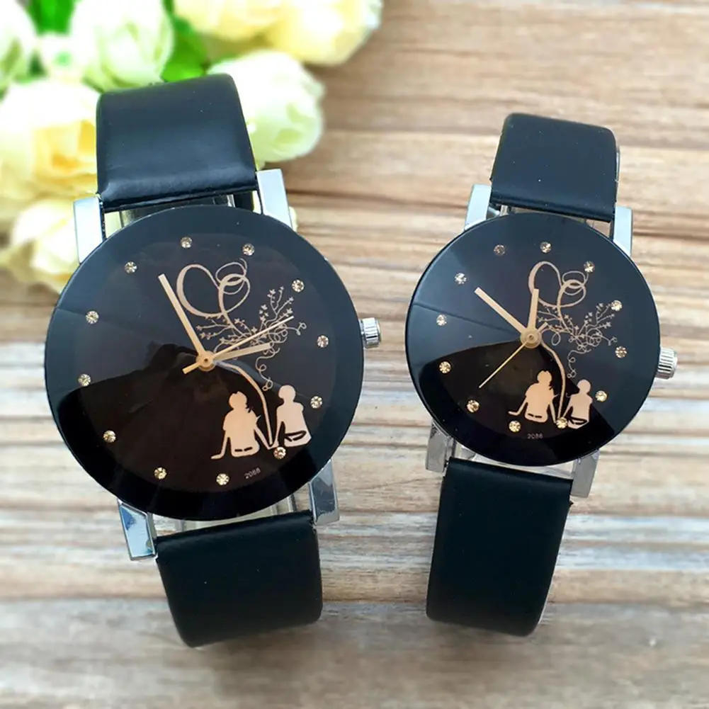  New Relogio Couple Watches Student Couple Stylish Spire Glass Belt Quartz Watch Men's Watches Women's Watches Relogio Masculino
