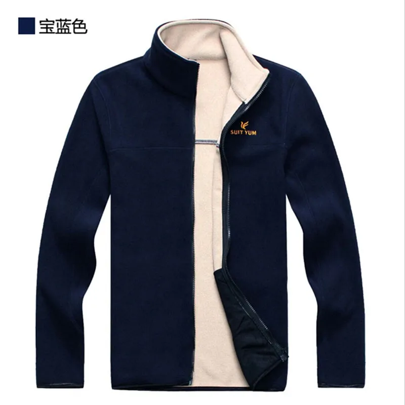 

Free Shipping-2017 Suit Yum NEW Men Autumn/Winter Outdoor Double Side Warm Fleece Clothing Thickening Stand Collar Jacket 753