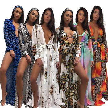 

Summer Women's Clothing Pareo Tunic Beach Pareos For 2019 Cover Up Swim Suit Women Mat Ladies Smock Dresses Female Leopard Color