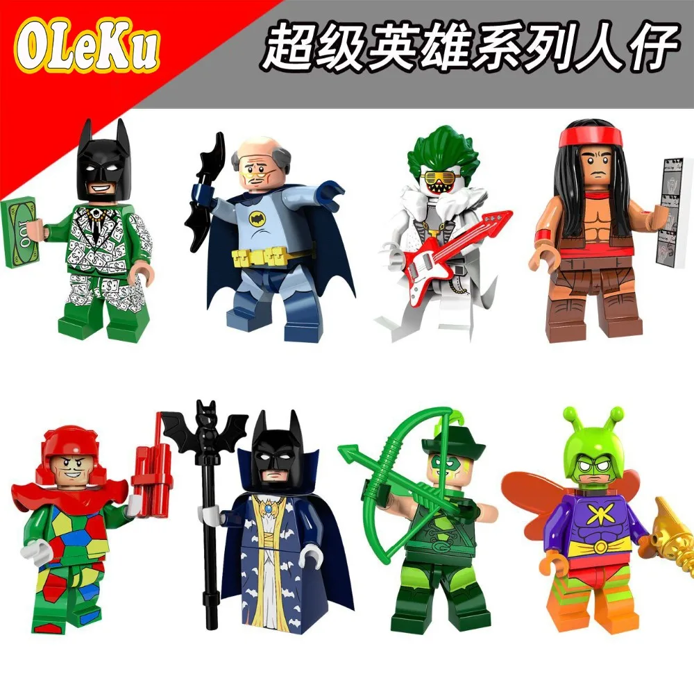 

Master Batman Figures Joker Crazy Quilt Master Batman Cacique Killer Moth Arrow Alfred marvel building blockS toys for children