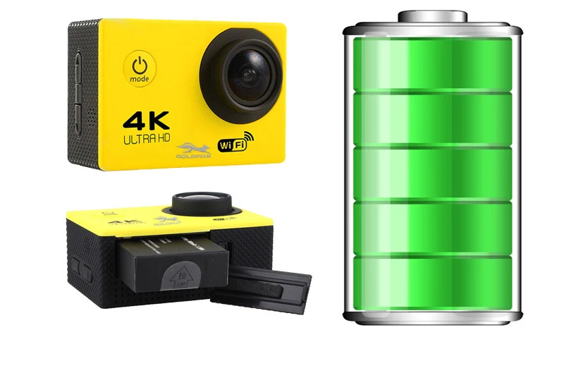 Экшн камера Goldfox F60R/F60 Ultra HD 4K/30fps Wi Fi 2 0 дюйма 170D Подводная Водонепроницаемая для