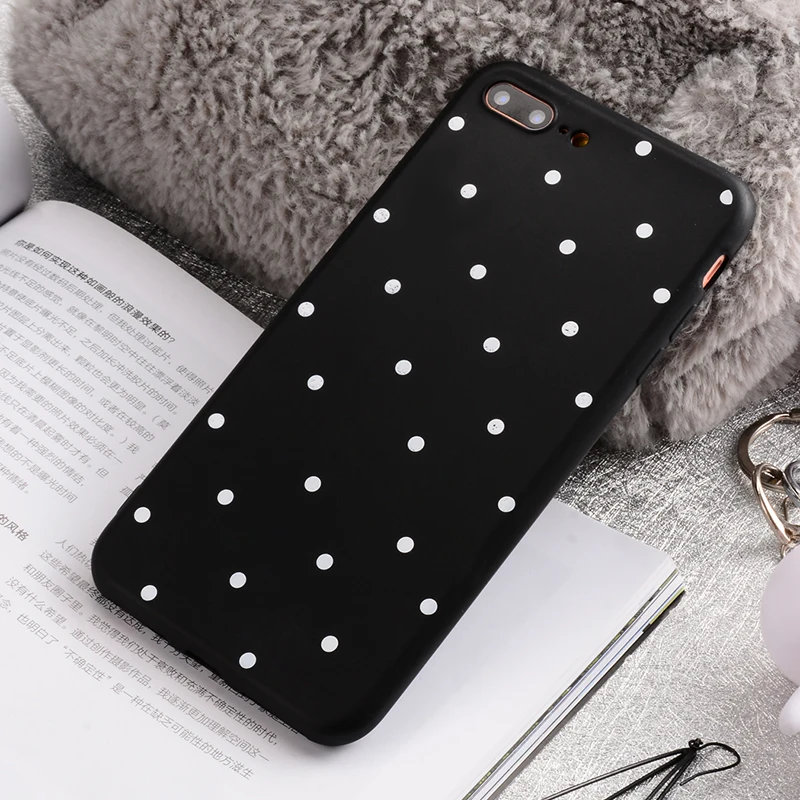 USLION Fashion Wine Red Wave Point Phone Case For iPhone 7 Plus Dots Soft TPU Cases Back Cover For iPhone7 Plus (11)