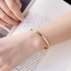 YUN RUO 2021 New Arrival Fashion Luxury LOVE YOU IS MY FATE Bangle Rose Gold Color Titanium Steel Jewelry Woman Not Fade Chic 2