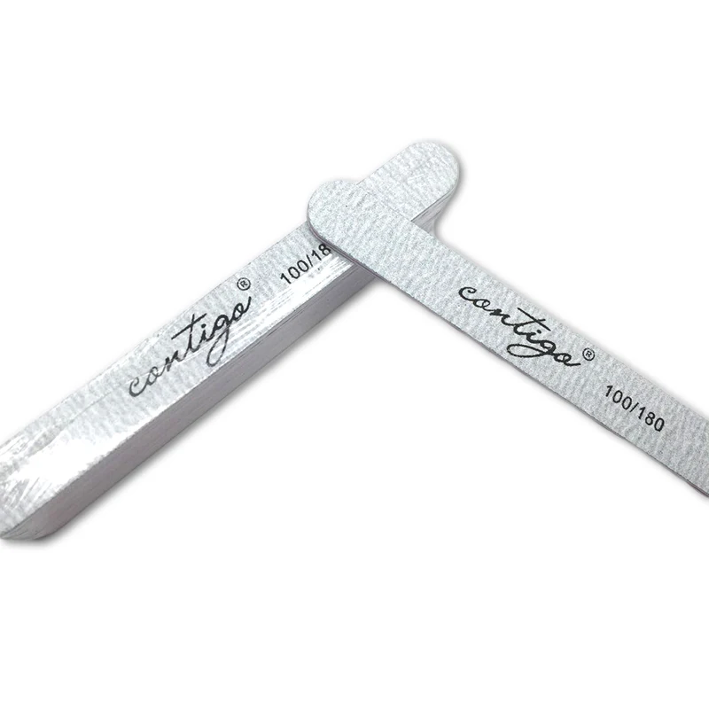 Contigo 10 шт./лот профессиональная пилка для ногтей для дизайна ногтей 100/180 двухсторонние пилки для маникюра брусок для шлифовки блок инструментов S