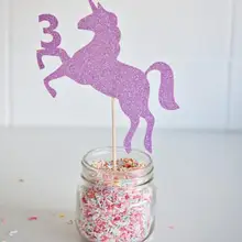 Пользовательские возраст Единорог их на день рождения бокалы для кексов Крещение младенца душ Свадебная вечеринка украшения пончик питание выбирает