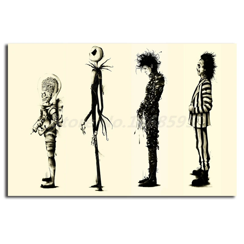 Tim Burton фильм Эдварда Scissorhands фильм HD Искусство Холст Плакат Картина Настенная картина принт украшение дома спальни