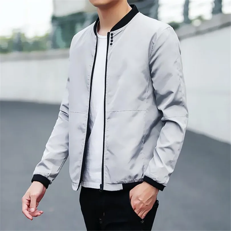 Mens Spring Summer Jackets Casual Thin Male Windbreakers College Bomber ...