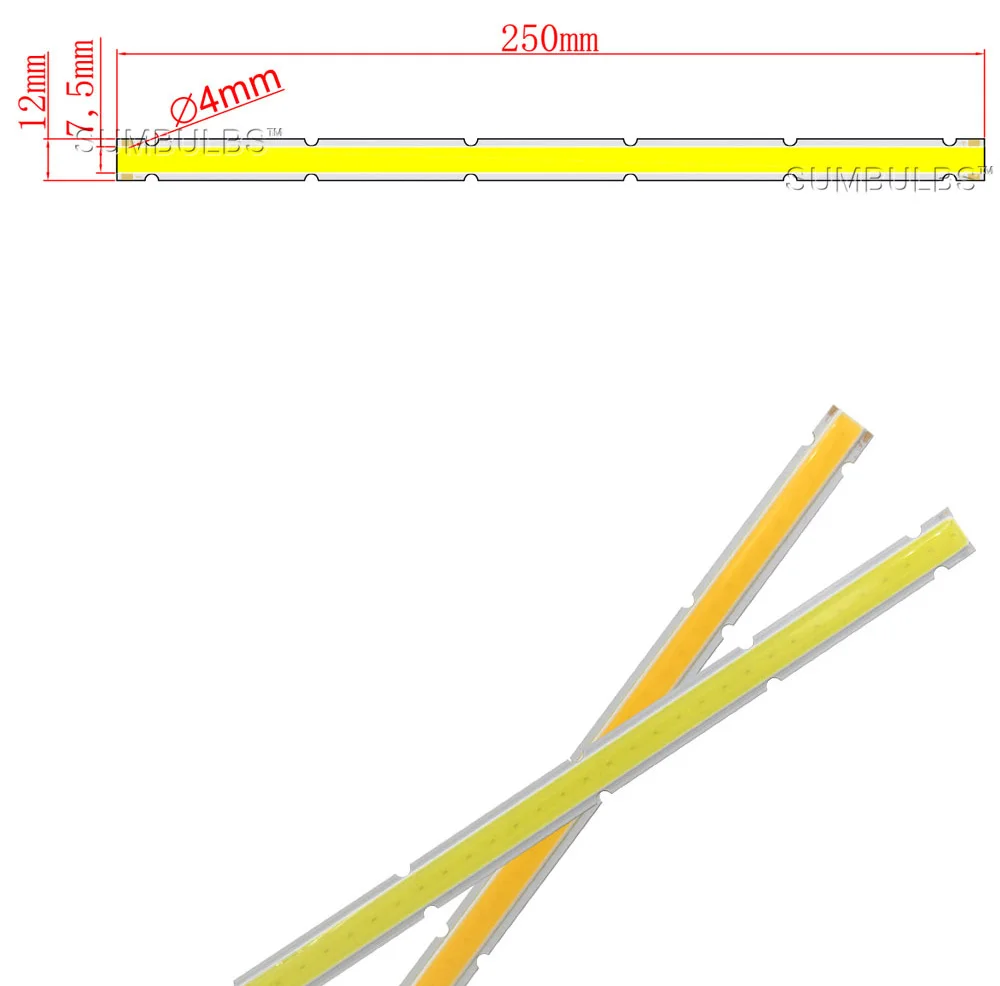 250x12MM 12V COB LED Bulb Strip Lamp 10W Ultra Bright 1000LM 25CM Bar Light for DIY Car Work Table House Lighting (1)