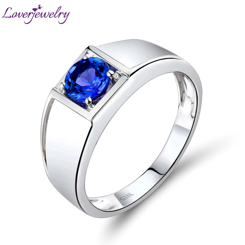 Мужское кольцо из танзанита LOVERJEWELRY белого золота 18 карат кольца натурального