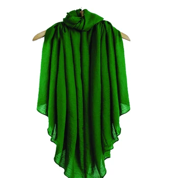 

22 Candy Colors Green Women's Cotton Linen Scarves All-Match Shawls Oversize Soft Muffler Muslim Hijab Bufandas Size 180*140cm