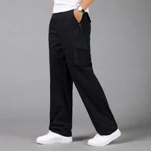 Высокое качество Плюс Размер повседневные свободные мужские брюки карго мужские брюки плюс размер хлопок эластичный пояс длинные брюки для 5XL 5XL