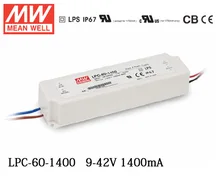 Meanwell LPC-60-1400 Switching power supply LED driver constant current Single output 60W 1400mA for 1pcs Cob Cree CXB3590 led