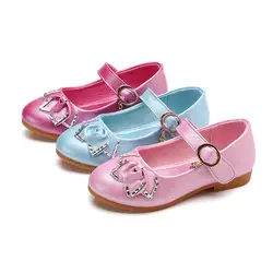 2019 новая весенняя обувь для детей девочек стразы принцессы Детская Праздничная обувь для девочек розовый синий 3 4 5 6 7 8 9 10 11 12 13 14 т