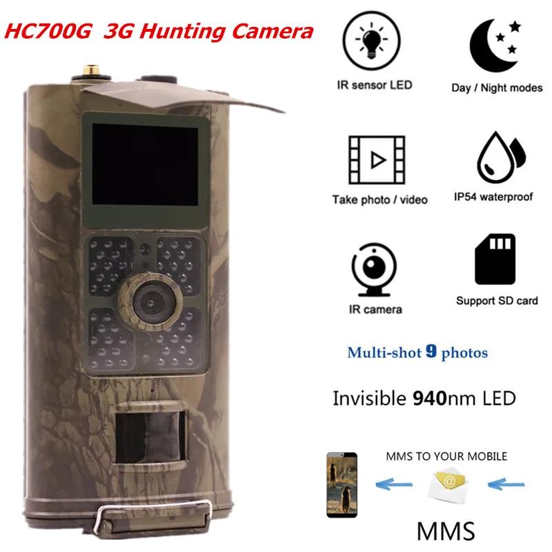

Suntek HC700G Hunting Trail Camera 3G MMS SMS 16MP 1080P 120 PIR Degree 940NM Night Vision Cameras Wild Surveillance