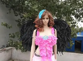 

Black angel feather wings Magazine shooting Display Party wedding decoration supplies model show props EMS Free shipping