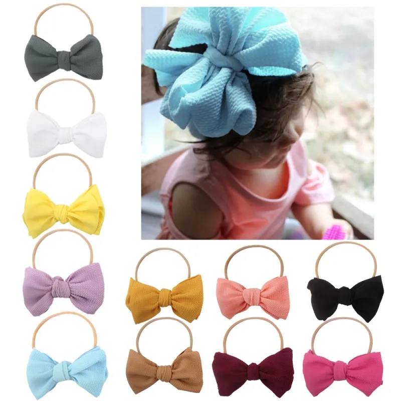 

Cute Baby Soft Hairband Bowknot Headwear Girl Hair Accessories Elastic Band Photo props Baby gift