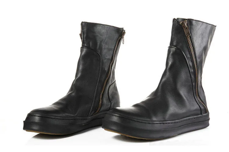 Натуральная кожа; известный бренд; модная мужская повседневная обувь; высокие ботинки с высоким берцем на толстой подошве в стиле Харадзюку; мужские ботинки с искусственным мехом в австралийском стиле