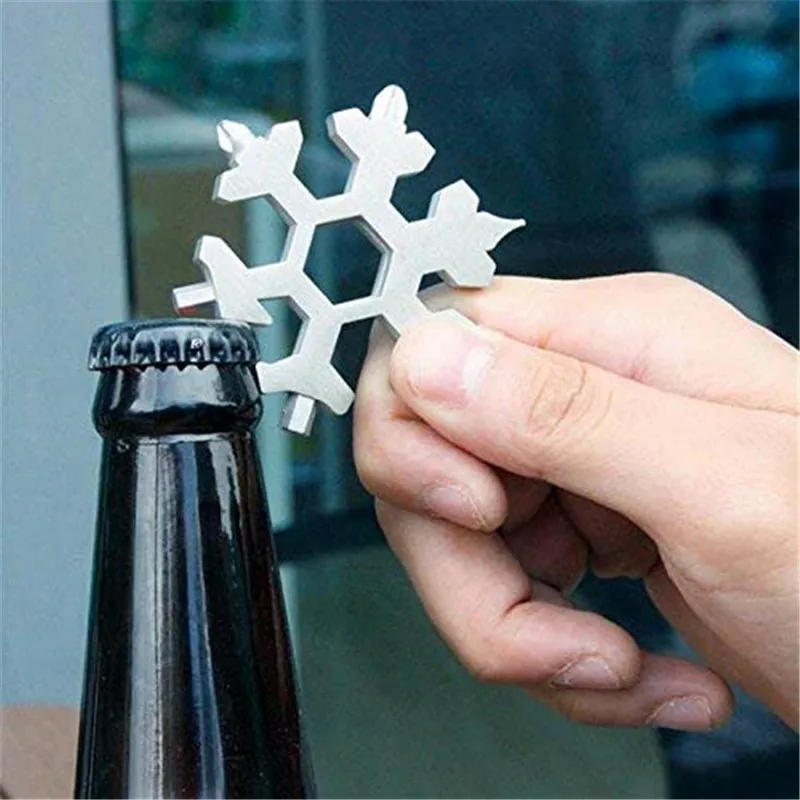 3 Colors 18-in-1 Hand Tool Set multi-tool card combination hiking tool Compact portable Snowflake tool Screwdriver wrench opener