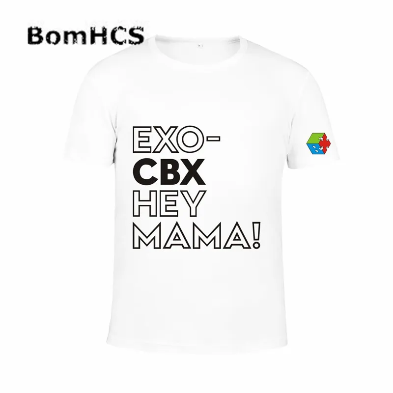 BomHCS Kpop/футболка хлопковая футболка с надписью EXO CBX и hey Mama Подарочные летние