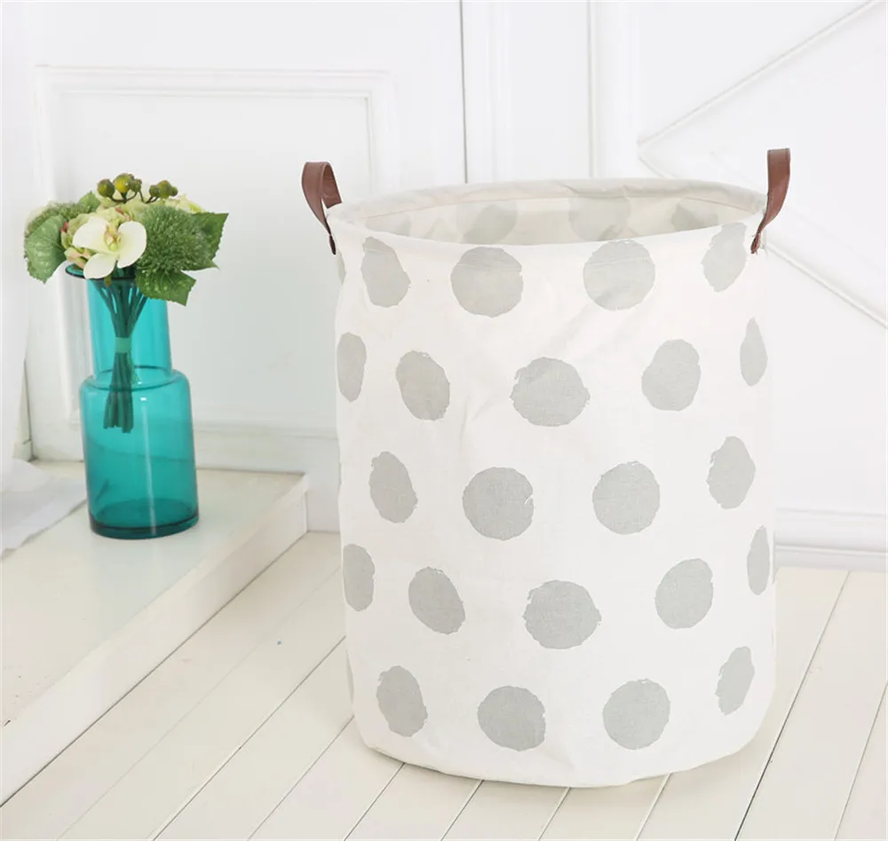 

Waterproof Canvas Sheets Laundry Clothes Toy Basket Folding Storage Laundry Basket Storage Barrels Household Cleaning Tools