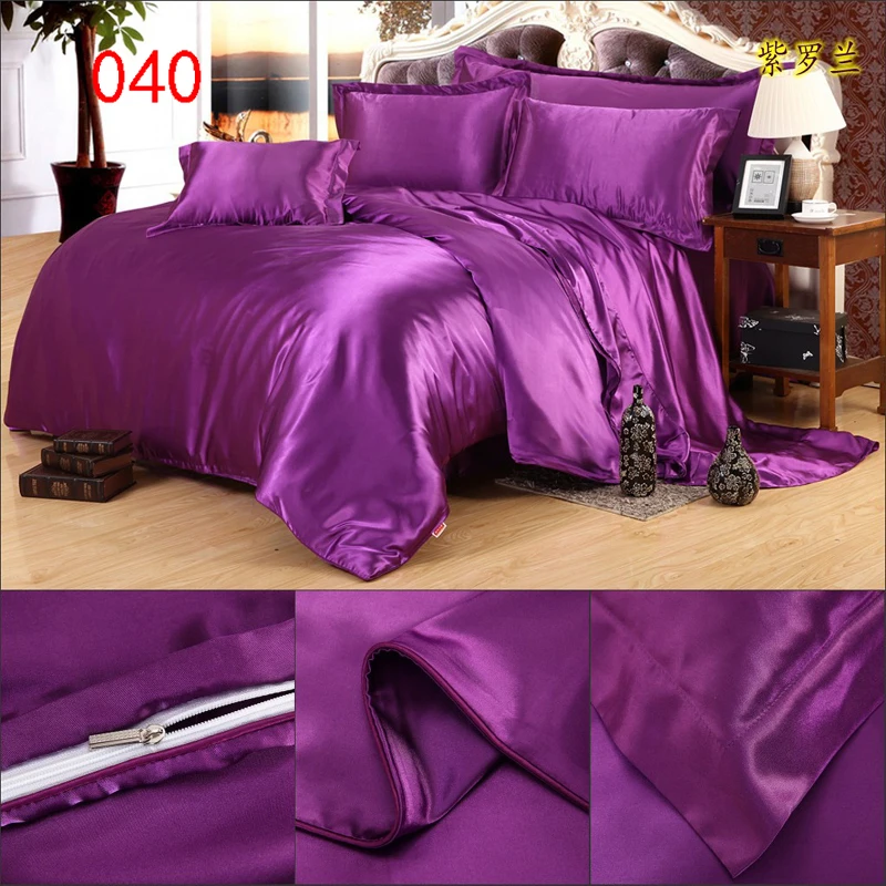 Violet Hommage Soie Maison Lit Housse De Couette Double Reine Complete Roi 150x200 Cm 200x230 Cm 220x240 Cm Housse De Couette Housse De Couette Couvre La Literie Aliexpress