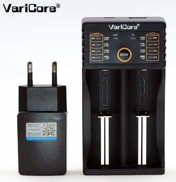 VARICORE v20i 18650 зарядное устройство 1,2 V 3,7 V 3,2 V 3,85 V зарядное устройство для никель-кадмиевых или никель-металл-AAA 18350 26650 10440 14500 16340 20700 25500 зарядное устройство для литиевой батареи - Цвет: v20i 5vEU