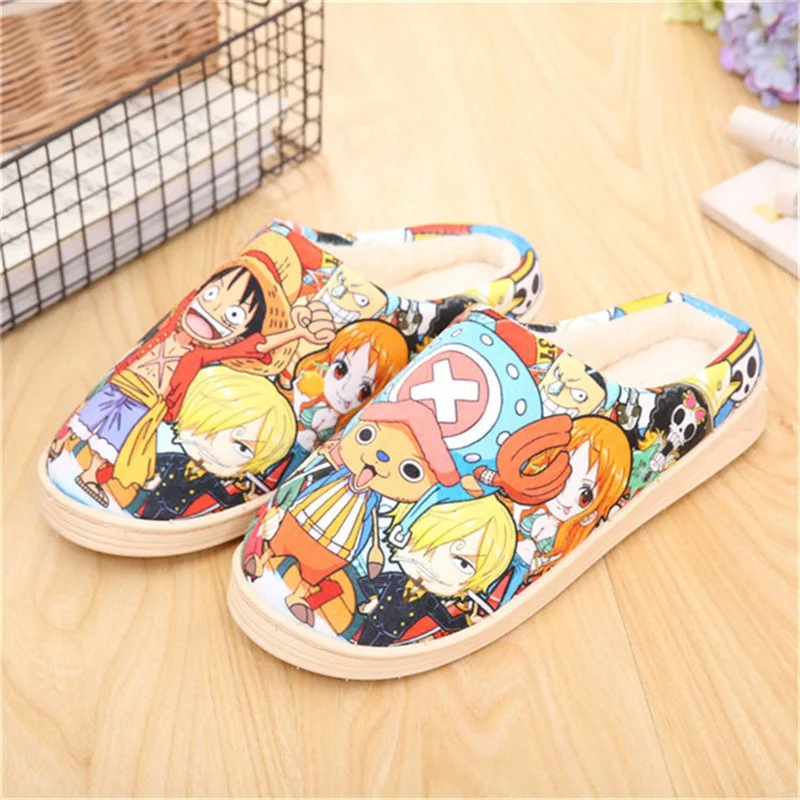 23 типа в партии, японские тапочки с аниме, обувь для косплея в японском стиле, зимние мягкие плюшевые тапки - Цвет: One Piece