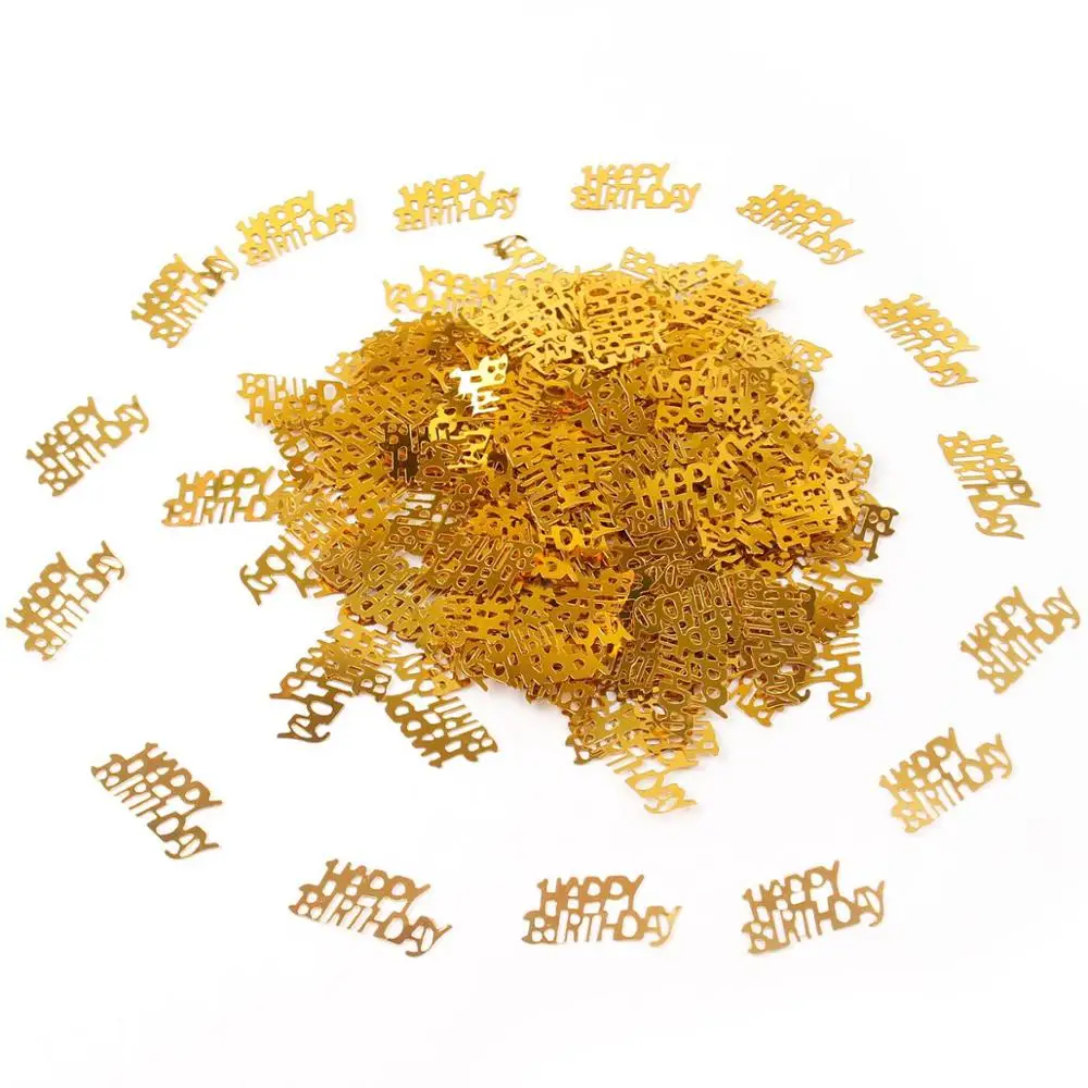 Gold Happy birthday QIFU золотые цифры бумажные конфетти с днем рождения украшения для вечеринки 30 40 50 Свадебные украшения - Цвет: Gold Happy birthday