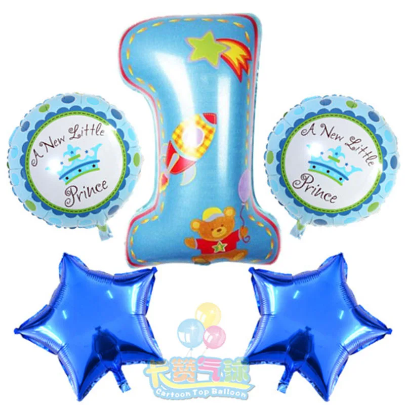 

5pcs/lot Number 1 foil balloons pink blue air digit balloon kids birthday party baby shower decorations ballon party supplies