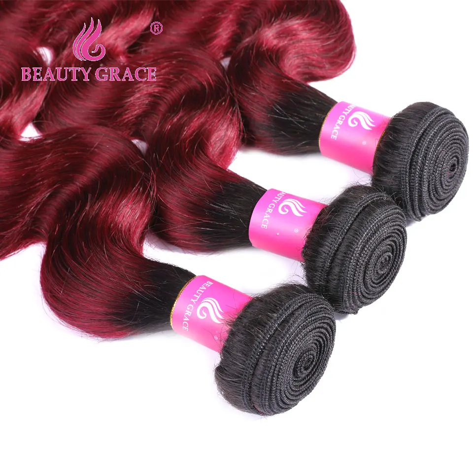 Beauty Grace Brazilian Body Wave 3 Bundles Deal Ombre T1B/99J Human Hair Weave Bundles Non Remy Hair Extensions Free Shipping Beauty Grace Brazilian Body Wave 3 Bundles Deal Ombre T1B/99J Human Hair Weave Bundles Non Remy Hair Extensions Free Shipping