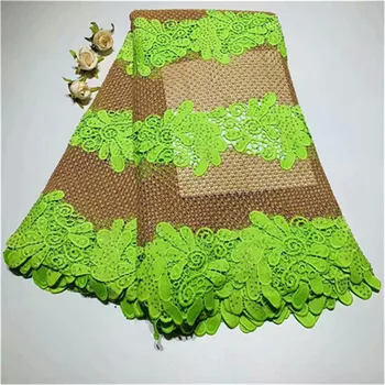 

2019 New Embroidery Design African Cord Lace Fabrics High Quality Nigeria Wedding Dress Lace Water Soluble Guipure Lace Fabric
