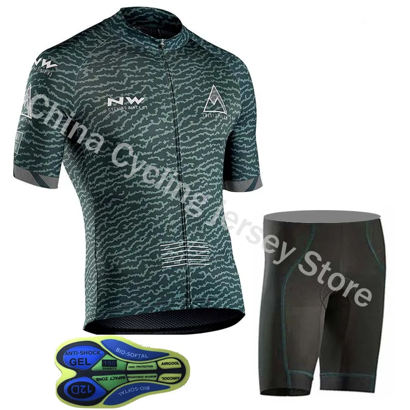 NW Northwave جديد تنفس الدراجات جيرسي مجموعة الرجال Mtb الدراجة قمم السراويل كيت قصيرة كم قميص الصيف سباق غطاء دراجة