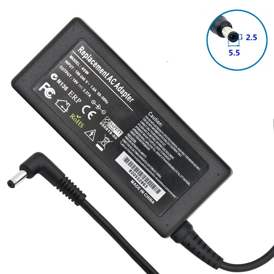 

laptop AC power adapter charger 19V 2.37A 45W for Toshiba Portege T210 T210D T230 T230D Z30 Z30T Z830 Z835 Z930 Ultra Book Z935