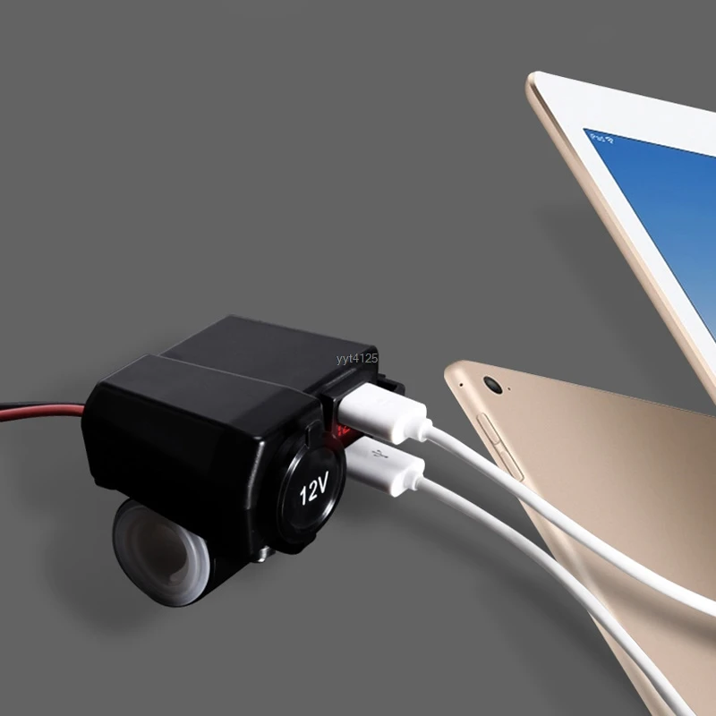Водонепроницаемый 12V 24V автомобиль лодка мотоцикл Dual USB Автомобильное зарядное