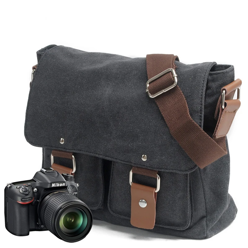 

Canvas Unisex Casual DSLR Camera Photography Cross Body Shoulder Message Bag Man Travel Pack For Cell Phone Wallet Tools 2018